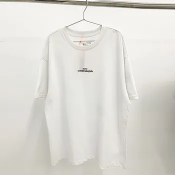 

2020 April New Maison Margiela Paris T-Shirt MM6 Embroidery Oversized Tops Tees Men Women 100% Cotton White T Shirts Men