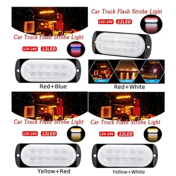 

10pcs 12LED 36W 12-24V Car Truck Motorcycle Trailer Urgent Signal Light Flash Aluminum Alloy Shell LED Light