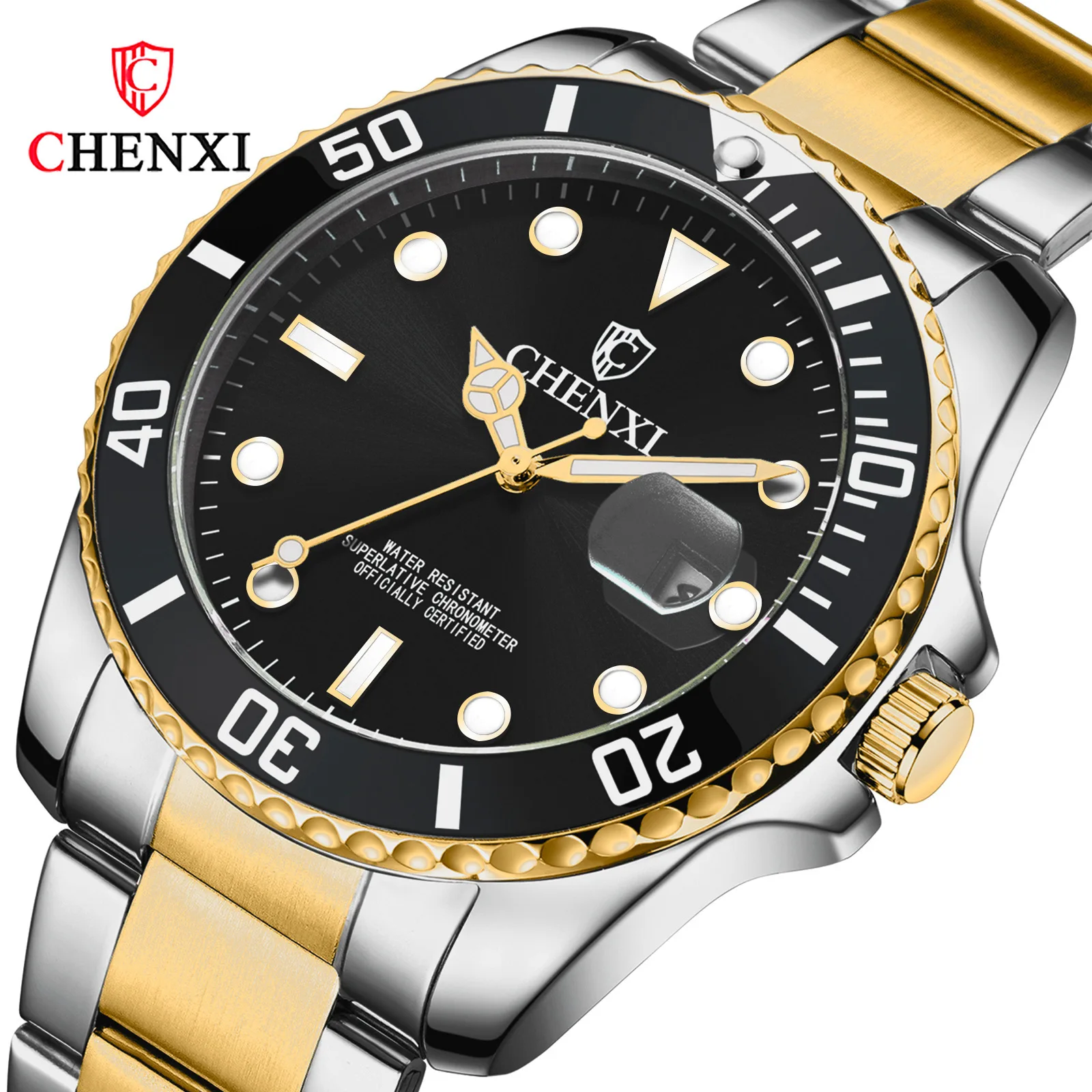 

Chenxi Dawn 2019 Water Ghost Watch Waterproof Calendar Quartz Watch Hot Selling MEN'S Watch 085 between Gold