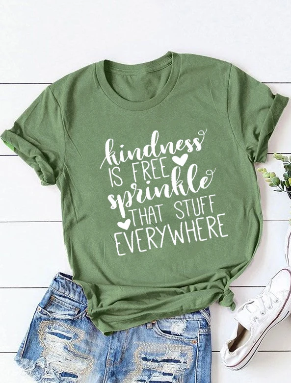 Женская футболка kindness is free spinkle that everywhere кристианская рубашка хипстерские