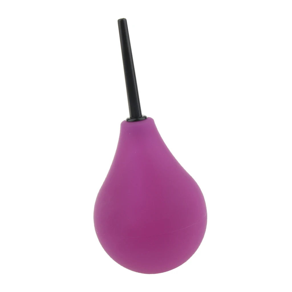 224ML Unisex Silicone Bulb Enema Anal Cleaning Tool Douches Enemator Purple