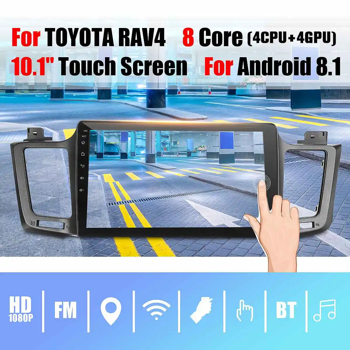 

NEW 10.1 inch Car Radio Multimedia Video Player Navigation GPS WiFi blue-tooth Android 8.1 8 Core For Toyota RAV4 2013-2017