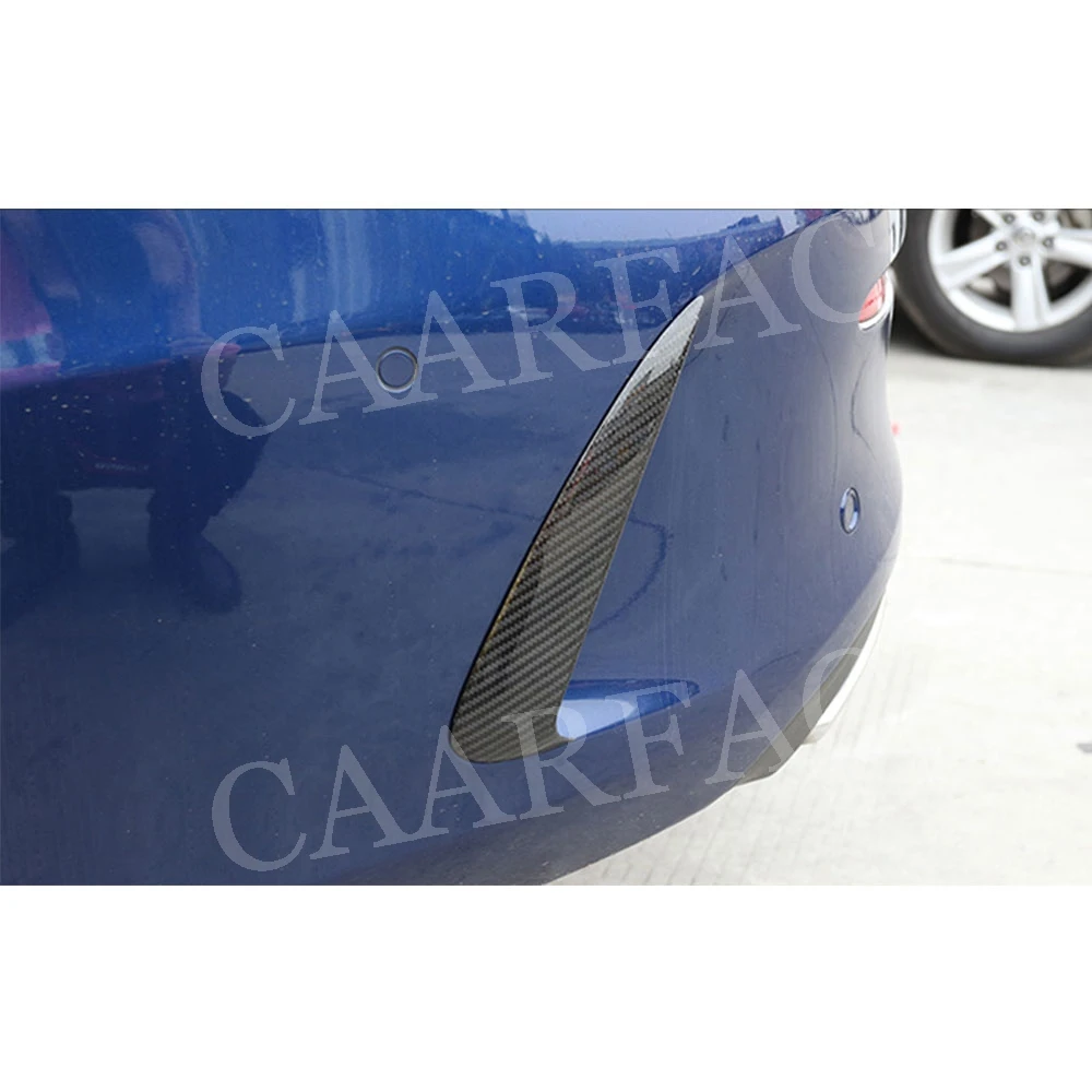 Карбоновое волокно заднего бампера вентиляционное отверстие плавник крышка планки крыло логотип рамка для Benz C Класс W205 C205 C43 C63 AMG купе 2 двери-19