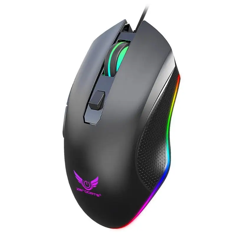 ZERODATE G21 Wired 6 Buttons 6400DPI RGB Backlight Optical Gaming USB Mouse for game and office