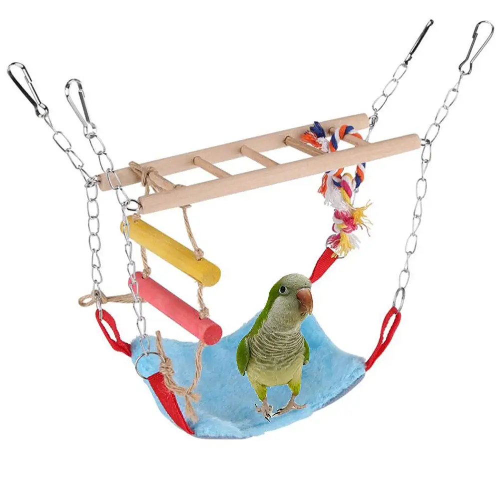 Птица, дерево, лестница, Теплый Гамак, подвесная кровать для попугая, попугайчика, попугайчика - Цвет: Random Color