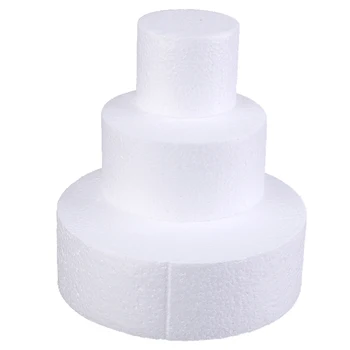 

6/10/15cm Round Styrofoam Foam Cake Dummy Sugarcraft Flower Decor Patrice Model Wedding Decor Accessories