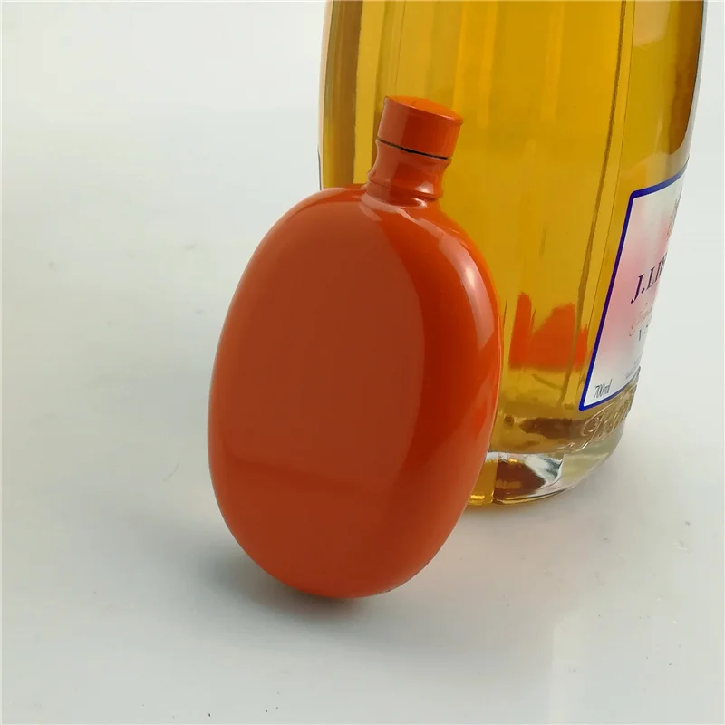 Orange Высокое качество, 3 унции, нержавеющая сталь, Мини фляжка, модная, портативная, для улицы, бутылка для вина, контейнер для ликера, Женская фляга - Цвет: Orange