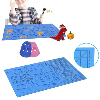 

Drawing board Educational Toy 3D Printing Pen Basic Graphics Silicone Copy Drawing Board Mat with Finger Caps