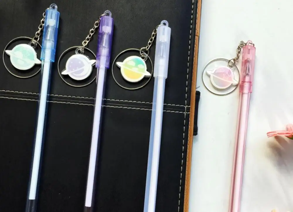 korea pretty star sky pendant gel pen cartoon neutral pen student prize office black write pen promotion gift pen 0.5mm 48pc/lot