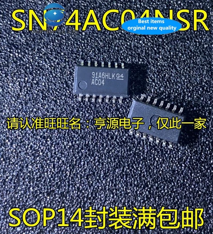

30 шт. 100% новый и оригинальный, в наличии, SN74AC04 SN74AC04NSR Шелковый экран AC04 SOP14/Китай