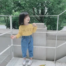 Г. Осенняя одежда новые стильные детские штаны средних и маленьких размеров Детские повседневные джинсы в Корейском стиле si li kou