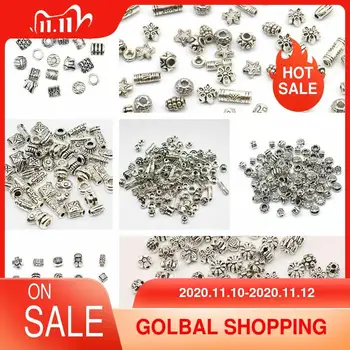 

Mixed Alloy Loose Bead Petals Flower Beads Tibetan Silver Plated Pattern End Beads Charms Handwork For Jewelry Findings