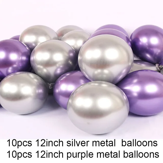 Металлические шары, золотой Звездный конфетти, шары для дня рождения, вечеринки, для взрослых, деко, свадебное украшение, для детского душа, для новобрачных, для душа - Цвет: silver purple metal
