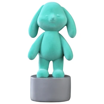 

Nordic Flocking Rabbit Ornaments Miniature Model For Home Decoration Accessories Handmade Resin Figurines Crafts Birthday Gift