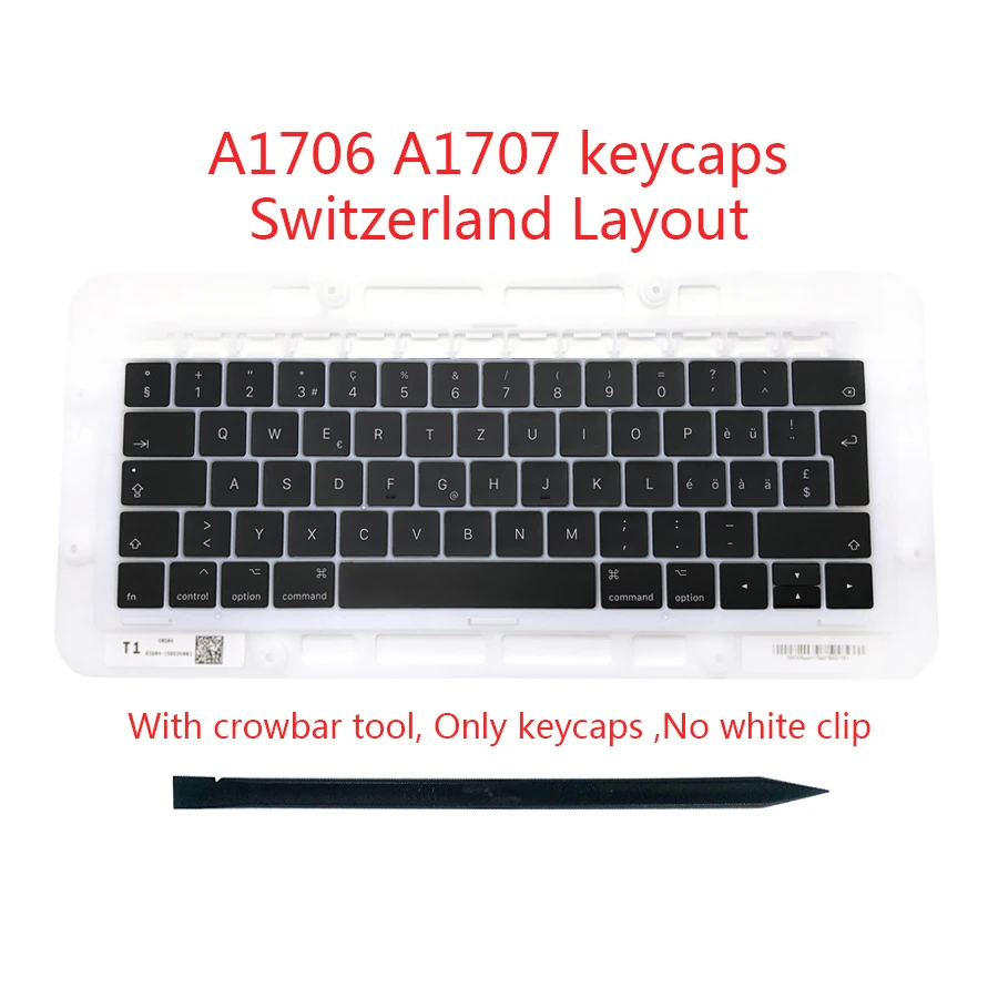 Клавиатура швейцарская для Macbook Pro Retina 13 дюймов A1706 15 A1707 конец 2016 Середина 2017 |