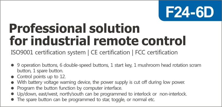 F24-6D(2 передатчика+ 1 приемник) промышленный беспроводной радио двойная скорость 6 кнопок F24-6D пульт дистанционного управления для крана