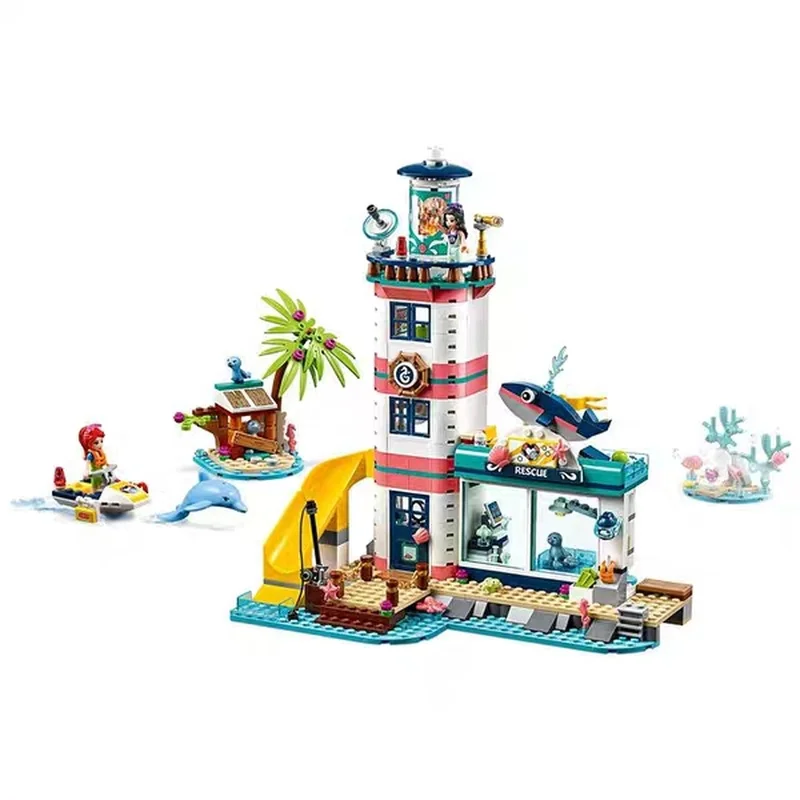 

2019 New Girl Friends Lighthouse Rescue Center Building Block Compatible Legoing Friends 41380 Brick for Girls Toys for Children