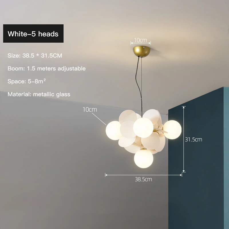 Modern Nordic Design LED Chandelier For Living Room Bedroom Dining Room Kitchen Ceiling Pendant Lamp Glass Ball G9 Hanging Light dining room chandeliers Chandeliers