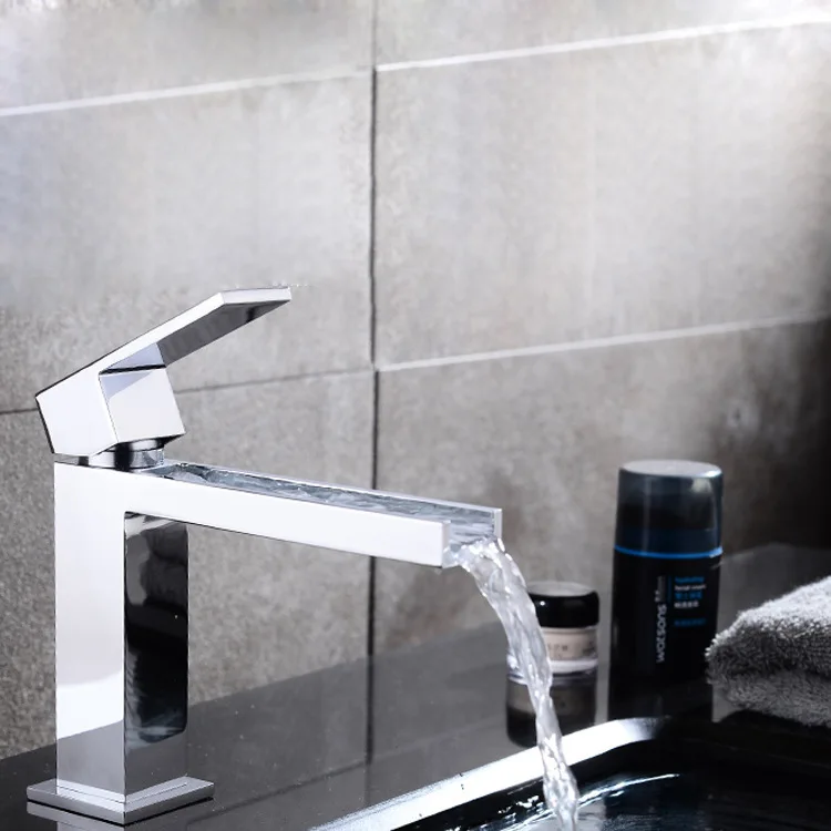 

Benefit Margin Wire Drawing Golden Black Waterfall Effluent Cold Hot Water Basin Faucet Short Paragraph Platform Up And Down
