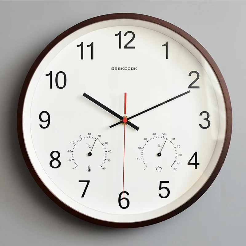 

Минималистичные настенные часы, современный дизайн, ультра-тихие, с температурой и влажностью, креативные настенные часы, модные бытовые круглые декоративные часы