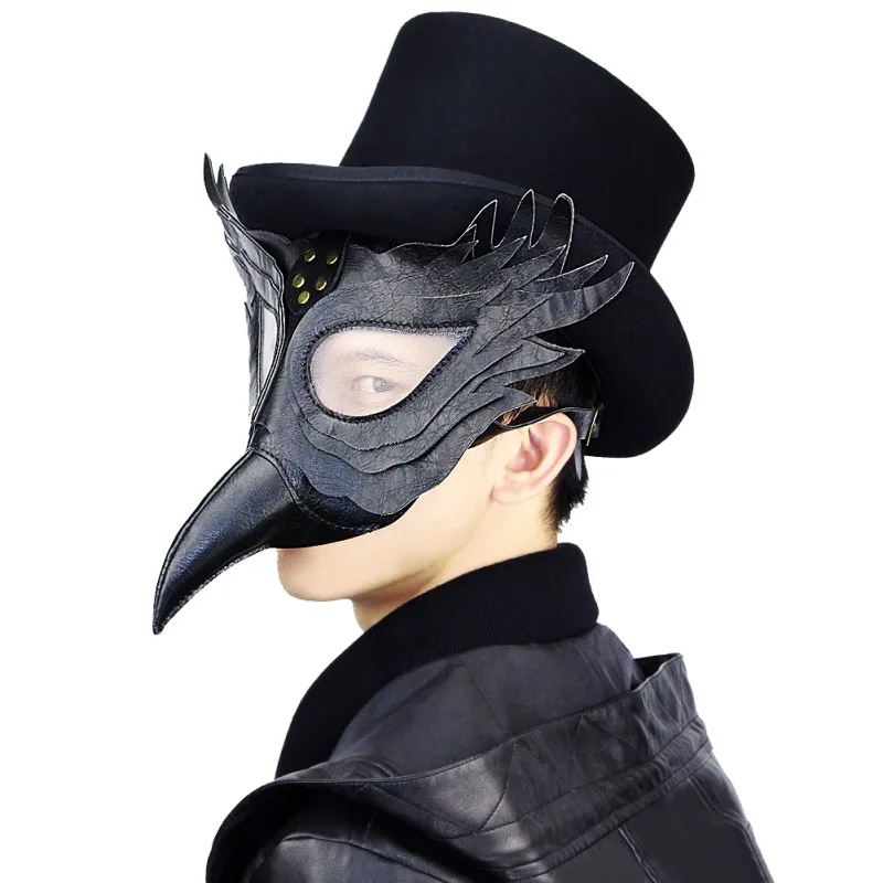 Хэллоуин стимпанк маска Чумного доктора белый/черный латекс костюм птицы клюв маски длинный нос вечерние события мяч костюм реквизит - Цвет: A4