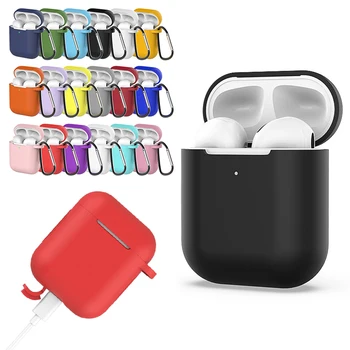 

Mini Soft Silicone Earphone Case for AirPods 1 2 Universal Protective Case for Air Pods Cover Accessories Strap Holder For Apple