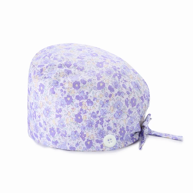 Hot Adjustable scrubs women Unisex Printing Cotton Scrub Hat Beauty Salon Working Caps Nurse Hat Elastic Nurse Accessories TZ-F140