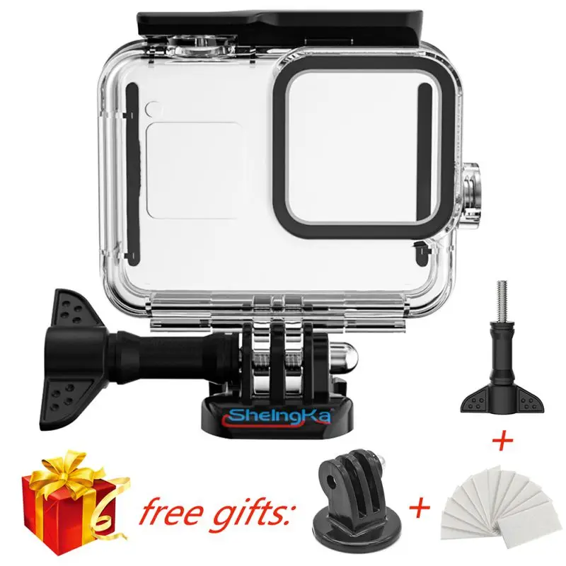 Подходит для Gopro Hero 8 водонепроницаемые чехлы практичная Черная Спортивная камера Водонепроницаемые Чехлы аксессуары для камеры для Gopro Hero8 kk