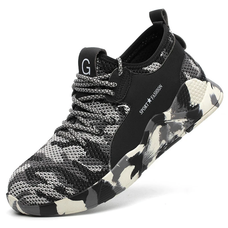 

Safety Shoes Fashion Casual Work Shoes Puncture-proof Deodorant Breathable Comfortable Outdoor Men Working Camo Shoes