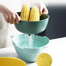 Двухцветная дренажная корзина для кухни многоцелевая двойная корзина для фруктов домашняя инновационная корзина для фильтров