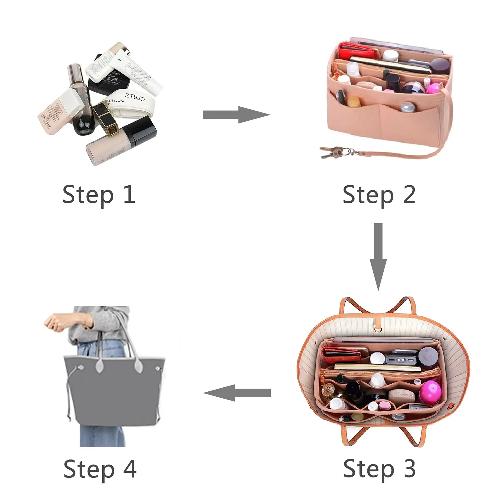 Longchamp Sac OYUEGE Organiseur De Sac U00e0 Dos En Feutre Mini