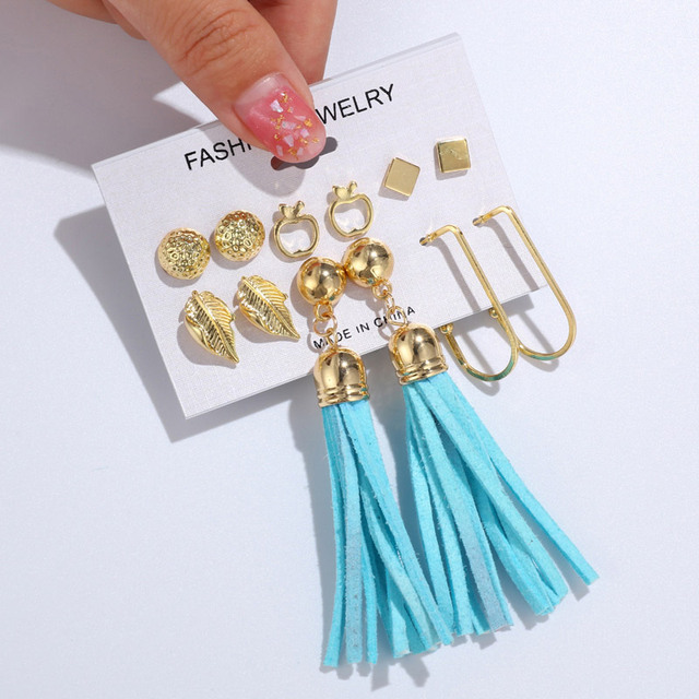 Tassel Earrings For Women Boho Acrylic Earrings Crystal Set Long Shell Stud Earring 2020 Brincos Female Fashion Jewelry
