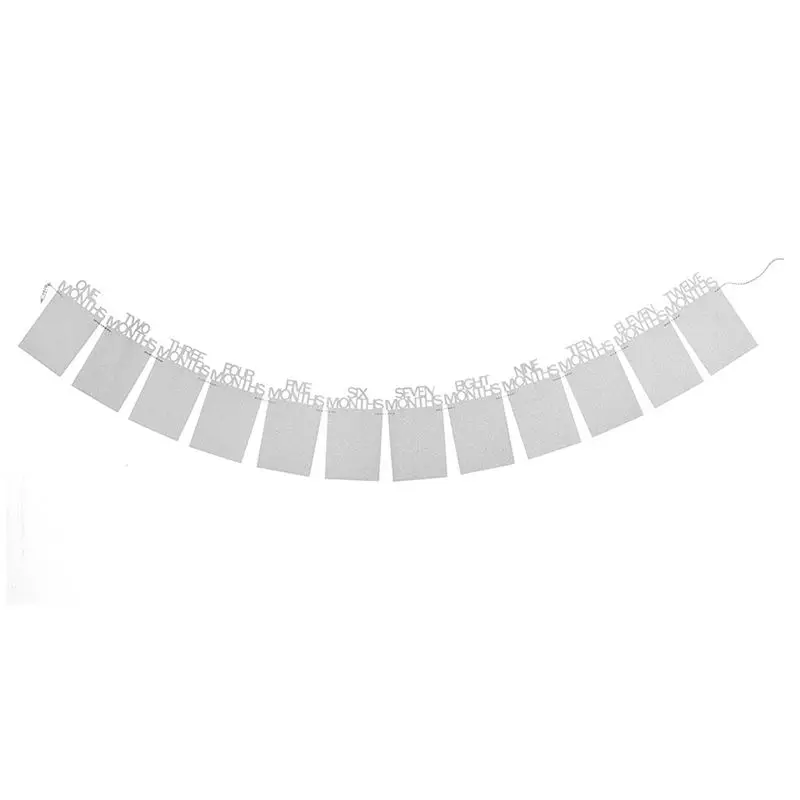

DIY Monthly Paper 1St One Year Old Baby Photo Booth Birthday Banner String Flag Accessories Photo Frame Photos Album Party Decor