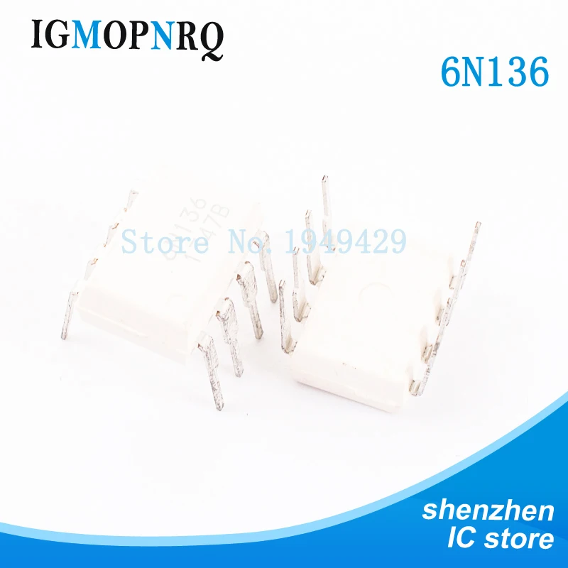 10PCS 6N136 DIP8 High speed optocoupler HS Phototransistor New fast delivery AliExpress