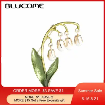 

Blucome Elegant Enamel Tassel Pendant Flower Brooches For Women Ladies Suit Collar Clip Pin Wedding Bride Bridesmaid Brooch Gift