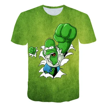 

2019 New Boys T Shirt Streetwear Short Sleeve T-shirt Cartoon Simpson Tee Shirt Enfant Baby Clothes