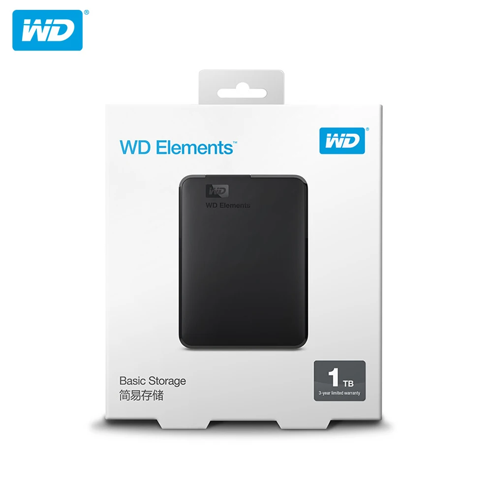 Original Western Digital WD External hdd 2.5inch hard drive 1TB 2TB 4TB USB 3.0 Elements Portable Hard Drive Disk for PC laptop