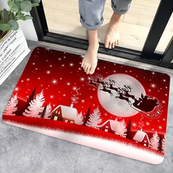

2021 Christmas Kitchen Mat Home Entrance Doormat Tatami Bedroom Decor Carpet Hallway Floor Mat Anti-Slip Balcony Kids Room Rug