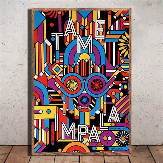 Tame Impala трипси-психоделический музыкальный звезда художественная живопись Шелковый Холст плакат настенный домашний декор - Цвет: A