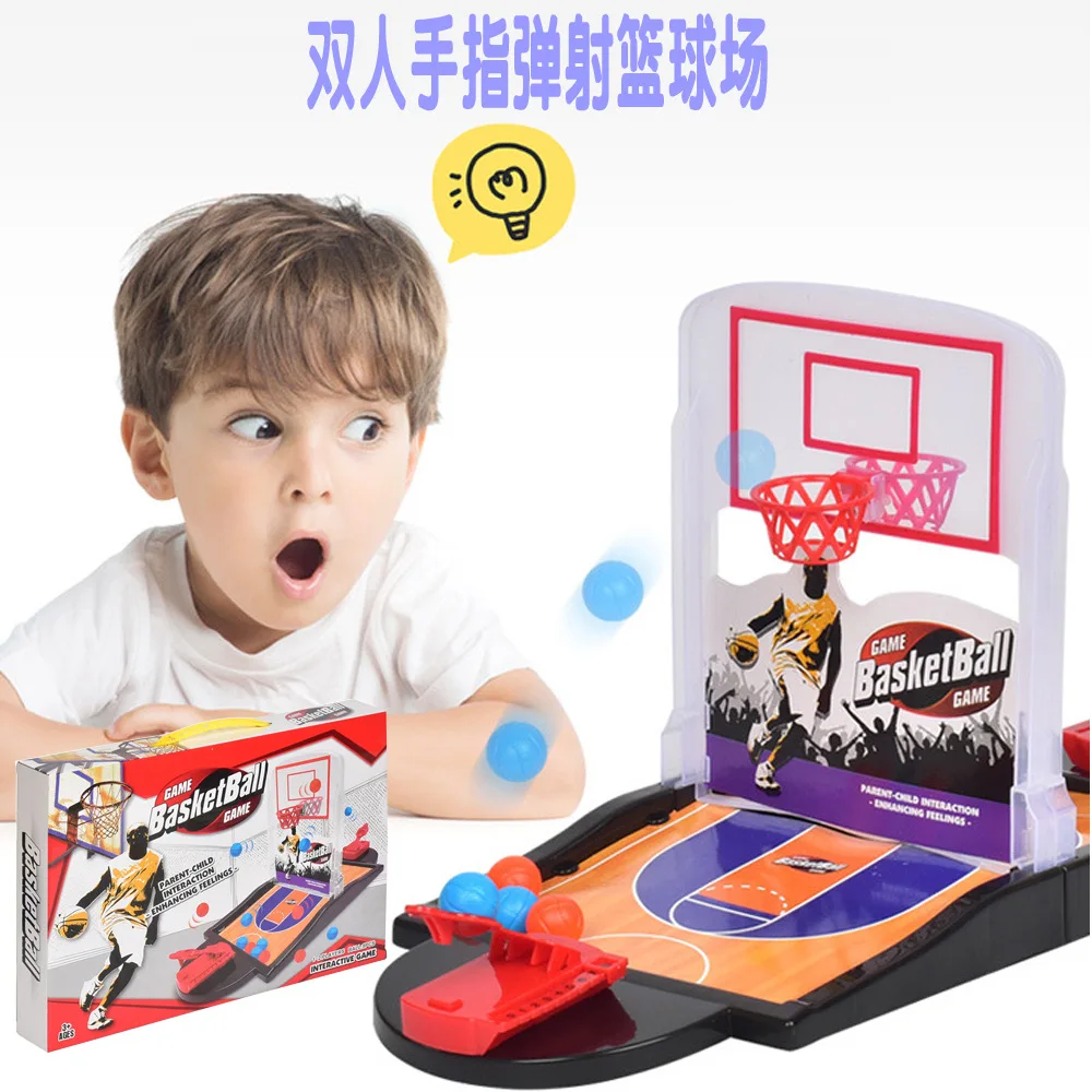 

Double Finger Catapult Basketball Court Indoor Parent And Child Interactive Tabletop Game Battle Toy Children'S Educational Shot