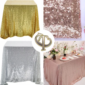 

Glitter Sequin Table Cloth Rectangular Table Cover Rose Gold/Silver/Gold Rectangle Sequin Tablecloth For Wedding Home Decoration