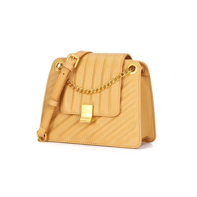 

WOMEN'S Leather Bags 2019 New Style Handbag First Layer Cowhide Leather Single-shoulder Bag Light Luxury Bag with Chain Shoulder