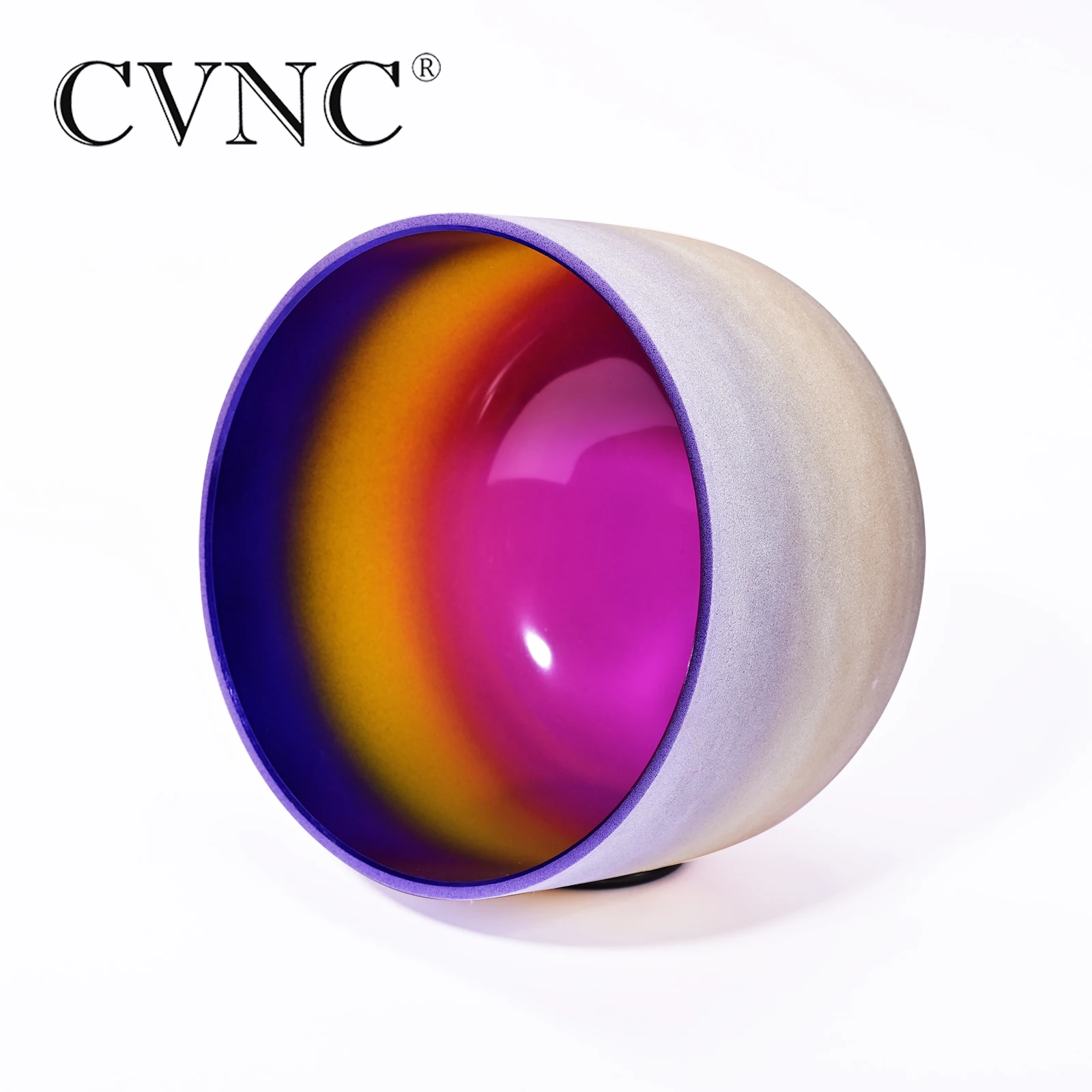 

CVNC 8/10/12" Note A Third-eye Chakra Frosted Quartz Crystal Singing Bowl with Inside Rainbow Color