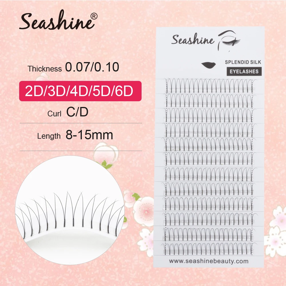 Seashine Lashes Extension Pre Made Fans 2D/3D/4D/5D/6D Russian Volume Makeup tools Eyelash Supplier | Красота и здоровье