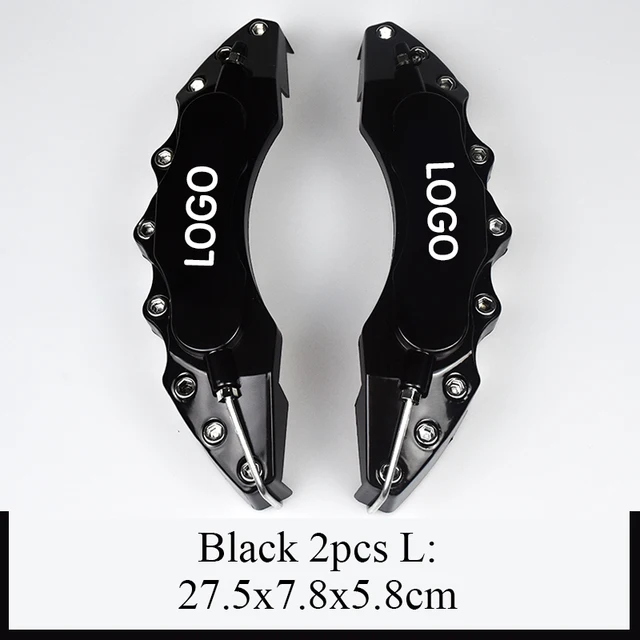 2Pcs S/M/L ABS Car 3D Disc Brake Caliper Covers Sticker For Toyota CROWN COROLLA COASTER LAND CRUISER PRADO REIZ  Accessories 2Pcs L Size Black