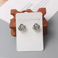 Tiny Metal Stud Earrings for Women Gold Color Twist Round Earrings Small Unusual Earrings boucles d'oreilles Fashion Jewelry - Image 5