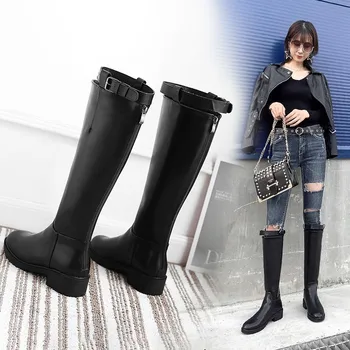 

Winter shoes for women long boots knee length boots warm fashion thigh high boots Short Plush The new luxury shoes women desig