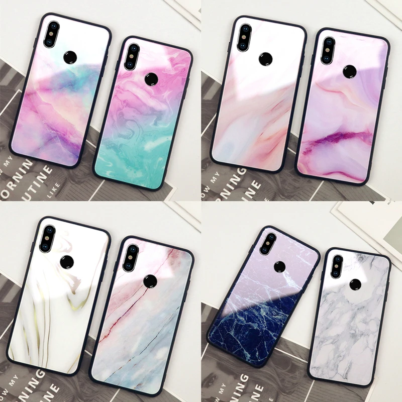 

For Xiaomi Redmi Note 7 6 5 Pro Case Marble Glass Hard Cover For Xiaomi Redmi 7 7A 6 6A 5A 5 Plus 6 Pro Colorful Phone cases