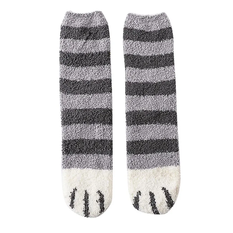 Jaycosin носки для женщин Зимняя симпатичная кошачья лапа коралловый женский набор носков теплые носки для женщин зимние носки с принтом Chaussette Femme