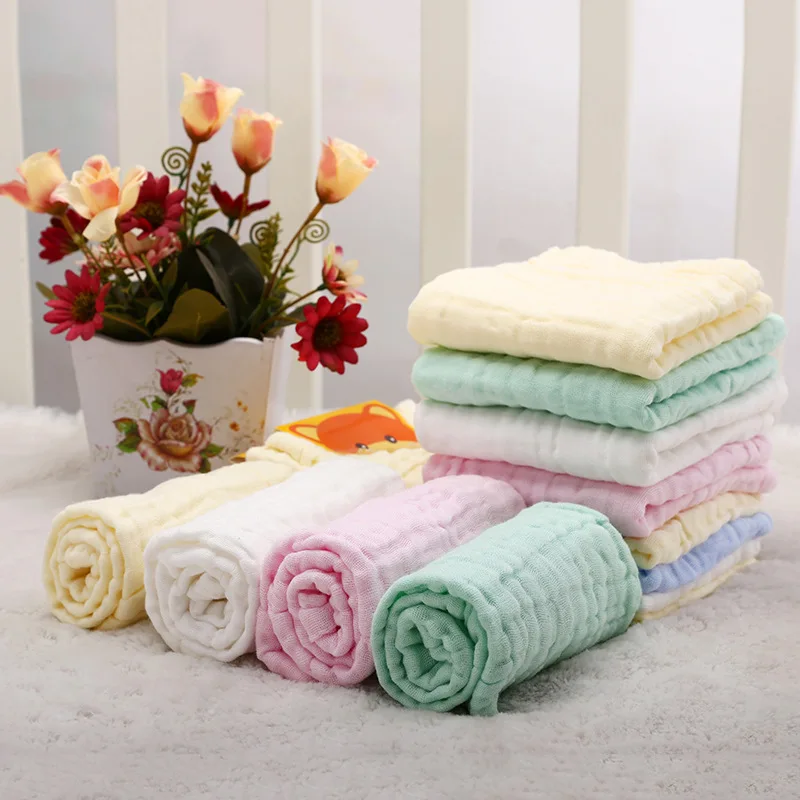  Pu mi Washing Gauze Six-layer Kerchief Towel Handkerchief with Hook/Children Gauze Bibs